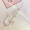 Lankards de coeur rose de style coréen pour les clés de la braquge à perle en cristal mignon