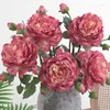 Dekorative Blumen weiße künstliche Seiden Pfingstrose Blumenzweige Hochzeit Floral Arrangement Ornamente Home Wohnzimmer Weihnachtsdekoration Po Requisiten