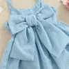 Robes de fille 2022 Toddler bébé filles robe sans manches bowkknot Stripe Sling Robe Summer Fashion Princess décontractée Dressl2404