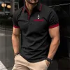 Męskie koszulki męskie męże męskie odzież z krótkim rękawem Magia w kolorze cyfrowym nadrukowane koszulka polo Business Casual Q240426