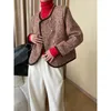Women's Jackets Houndstooth Tweed Women Spring Autumn 2024 Trend Classic Onck Long manga Simple Elegant Wool Blend Coat