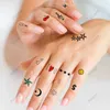 Transfert de tatouage étanche à tatouage temporaire autocollant anglaise lettre étoile de lune ancre mouche oiseau faux tatouage flash tatoo doigt tato pour filles 240426
