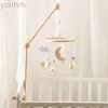 Mobils# Wooden Baby Rattle Mobile 0-12 Month Felf Cartone Sheep Star Moon Moon Music Box Hanging Bed Bell Crib Crib Bracket Toy D240426