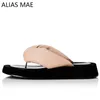 Псевдоним Mae Fashion Flip-Flops Женская летняя открытая улица 2024 Новый стиль корейская версия Толстая подошва Увеличение высокой степени текстуры повседневная пляжная обувь