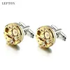 Lepton Watch Movement Cufflinks para homens Negócios steampunk Relógio mecanismo de abotoadune Homem Links RELOJES GEMELOS 240412