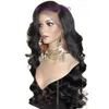 Front lace wig womens long curly hair front black split large wave chemical fiber headgear