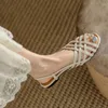 Casual Shoes 2024 Outdoor Handmade Cross Weaving Sandals Vintage Elegant Beach Summer Slippers Women's Flat