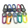 Kompass multifunktionell smart vandring metallplast Carabiner Mini Compass Thermometer Keychain (slumpmässig färg)