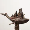 NORTHEUINS Resin Retro American Steam Punk Whale Boat Steampunk Figurines Interior Home Office Desktop Decor Object Accessories 240411