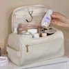 Cosmetische tas waterdichte faux leer groot capaciteit handvat multifunctionele reis toilethulpprogramma's make -up case neceser 240425
