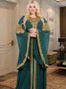 Abbigliamento etnico 2 pezzi set abayas per donne dubai lussuoso abito di moda musulmano nero boubou caftan marocine