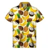 MFO2 Men's Casual Shirts Mango Banana Pineapple Graphic Shirt Men 3D Print Fruit Hawaiian Shirts Summer Beach Short Sleeve Button Lapel Aloha Blouse 240424