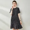 Casual Dresses Black Polka Dot Slik Floral Maxi Dress Women Femme 2024 Summer Long Work Boho Beach Office Sexy Party Luxury Plus Size