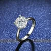 Claw Classic Four S925 Sier Ring 2 Moissanite Diamond Ring Pigeon Egg Wedding Ring Live Broadcast