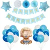 Party Decoration 1Set Baby Shower Pink Blue Theme Boy Girl Girkly Birthday Banner Latex Balloon Paper Flower Kön avslöja globos