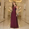 Casual Dresses Elegant Navy Burgundy Floral Maxi Dress For Women Sexy Illusion Tulle Lace Boho Female Chiffon Party