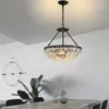 Lustres français léger luxe couronne cristal LED lustre maison décoration chambre salon salle à manger plafond chaîne double usage lampe