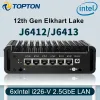 Kontrollen 12. Gen -Firewall -Router Elkhart Lake Celeron J6413 J6412 6x Intel I226V 2500Mbit / s NICS Fanless Mini Router PC Opnsense Proxmox