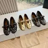 2024 Lady Sheepskin Leather Ladies Flat Heels Sandals Shoes Ballet Round Toe Hollow Out Buckle Summer Europe and America Catwalk Slip-On Net Rivets Siz 34-43 Strap