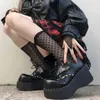 Kledingschoenen Gothic dikke platform Wedges Women Mary Janes 2024 Spring Y2K Sweet Cute Punk Pumps Loafers Comfy