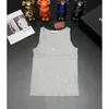 Frauen Tanks Camis Designer 2024 Fett Fäden Tanktop Weißer runder Hals großer Größe eng elastischer Sportfitness atmungsaktiv