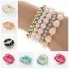 Pulseras de enlace Mujeres pulsera de múltiples capas Rose Bangle Charfe Joyería de moda Accesorios para la mano de la mano