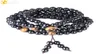 CSJA obsidian armband lång svart 6mm rund natursten flerskikt Buddha pärlor armband kinesiska knut reiki bönsmycken elas5251368