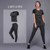 Women's Tracksuits New womens sportswear yoga set jogging suit gym fitness training yoga exercise T-shirt+pants running suit 240424