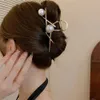 Zaciski metalowe włosy Pearl X w kształcie włosów puste włosy kraby kraby Barrettes Hairpin dla kobiet z tyłu kucyka Hair Akcesoria Y240425
