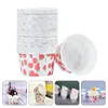 Disposable Cups Straws Strawberry Pattern Paper Treat Muffins For Bakery