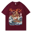 メンズTシャツ日本のハラジュクTシャツメンサマーヒップホップTシャツヌードルシップ漫画ストートウェアTシャツショートSLVEカジュアルトップコットンT240425