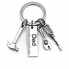 Keychains Bedanyards moda Dadte Letters Keychains Creative Hammer Chave de fenda Chaveleira Decoração de bolsa Tassel Tassel pendente Pingente Day Gifts