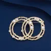 Brand Designer C Brooches Double Letter Femme Hommes couples Rétalonnage Diamond Crystal Perle Brooch Suit Laple Pin Tampon Fashion Bijoux avec boîte