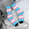 Herrensocken Transgender Flagge LGBT Pride Harajuku Hochwertige Strümpfe in der gesamten Saison lange Accessoires für die Geschenke der Frau