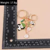 Schlüsselanhänger Lanyards Cartoon Tier Schlüsselanhänger Emaille Panda Charms Keyrings Souvenir Geschenke für Frauen Männer Handtasche Anhänger Schlüsselketten DIY Accessoires