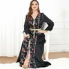 Ubranie etniczne Eid Mubarak djellaba femme koraliki abaya muzułmańskie kobiety haft haftowy maxi sukienka islamska Jalabiya Suknia szata Dubai Kaftan