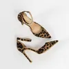 Fashion Sexy High-heeled Women's Shoes New Pointed Shallow Mouth Hollow Leopard Print Stiletto High-heeled Women's Shoes G220527