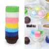 Vormen 100 stks muffin cupcake papieren voering bakbeker oliedichte cake wrapper vaste kleur bakken verjaardagsfeestje lade cake decoreren gereedschap