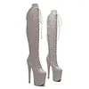 Dance Shoes Fashion Women 20CM/8inches PU Upper Plating Platform Sexy High Heels Thigh Boots Pole 246