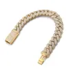 Lyxanpassad 7mm 8mm 10mm 12,5mm 15mm Classic 18K Gold Plating Miami Cuban Link Chain Armband för män och kvinnor