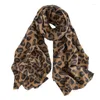Scarves European And American Style Leopard Print Scarf 2024 Autumn Winter Shawl Imitation Cashmere For Women