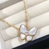 High Tech Version Butterfly Necklace Female White Nacre Full Diamond ring Minimalist Rose Gold Butterfly Earrings choker Color Preservation