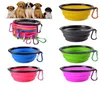 Travel Collapsible Dog Cat Feeding Bowls With Hook Portable Pet Water Dish Feeders Silicone Foldable Bowls 18 Styles To Choose Bou7783521