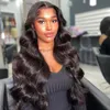 32 tum 13x4 Body Wave Spets Front Human Hair Wigs 250% Brasiliansk vattenvåg spets frontala peruk för kvinnor blondin/röd/grå syntetisk peruk cosplay