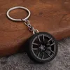 Keychains Keychain Tire Rubber Ring With Brake Wheel Hub Personality Car Key Chain Simulation Model