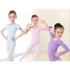 Stage Draag Kinderdans Oefening Kleding Kleding Kleding met korte mouwen Jumpsuit Ballet Exam