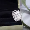 Original hot selling Wide version kaleidoscope ring anti allergic and non fading rice bead edge diamond silver With logo