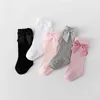 Calzini per bambini Ladka 5Pairs/Pack Childrens Girl Socks Cotton Bow Baby Socks Long Fashion Princess Kids Sock For Girls 0-7 anni Stocking 2023