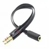 3,5 mm TRRS -adapter 2 mannelijk 1 vrouwelijke mini 3,5 mm aansluiting 4 pin splitter stereo audiomicrofoon platte kabelbus tot 2 3PIN connector