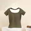 Camisetas femininas t-shirty2k primavera bordado no verão de penduramento um pescoço uma t-shirt de malha curta malha